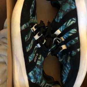 blue adidas SL look runners